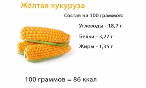 Сколько грамм в кукурузе